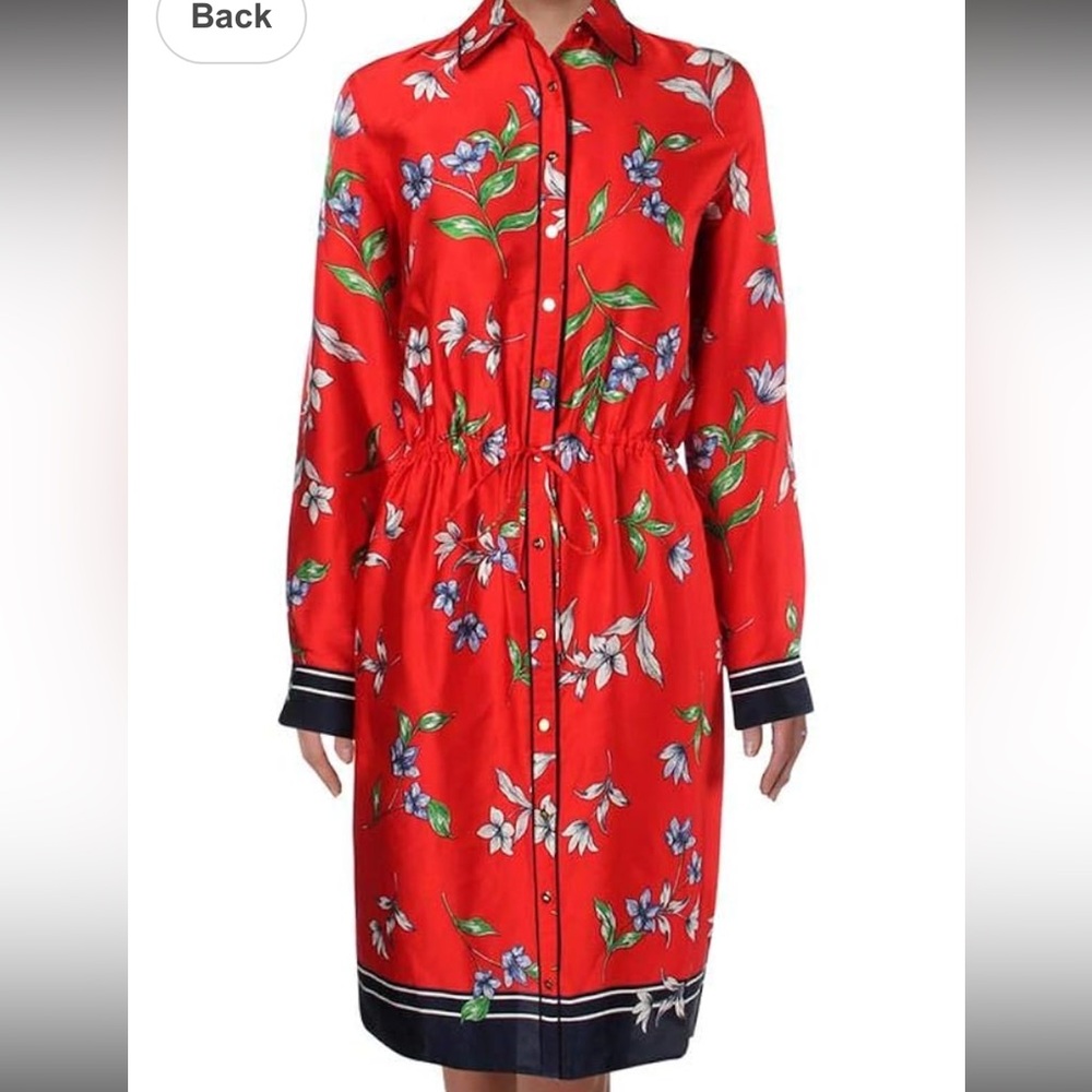 Ralph Lauren Red Floral Long Sleeve Dress
